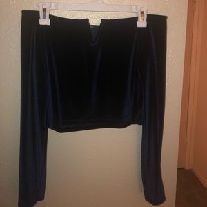 Off the shoulder velvet crop top never worn